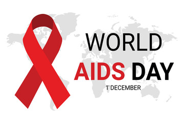 World Aids Day poster, aids awareness ribbon