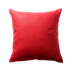 Red pillow isolated on transparent background.