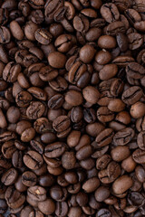Close-up of roasted coffee beans