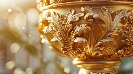 Ornate Golden Floral Design on a Decorative Object