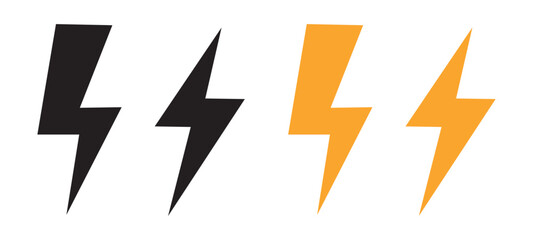 Thunder bolt flash icon, yellow flash lightning bolt icon. vector illustration.