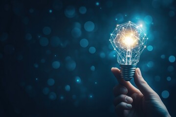 A Hand Holding a Light Bulb Representing Innovation and Ideas