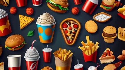 set of different foods  - Powered by Adobe