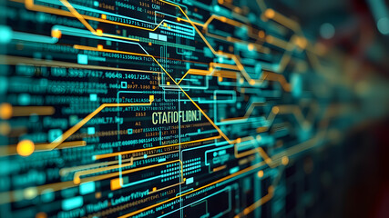 Visual data complexity. Complex data threads colorful graphic visualization. Abstract data graph. data science. AI generated image, ai
