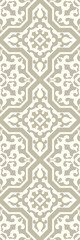 A decorative pattern featuring intricate geometric designs in neutral tones, suitable for textiles or wallpaper.