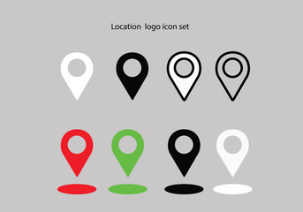 location icon set vector 