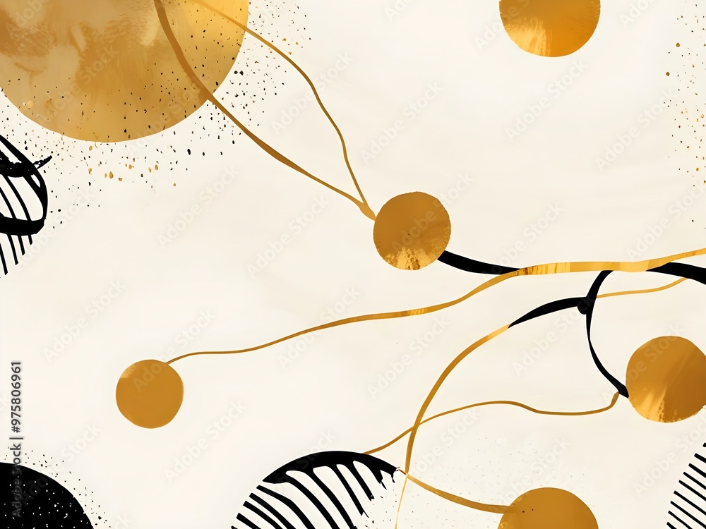 Canvas Prints abstract gold and black art