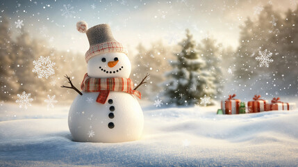 Obraz premium snowman in the snow