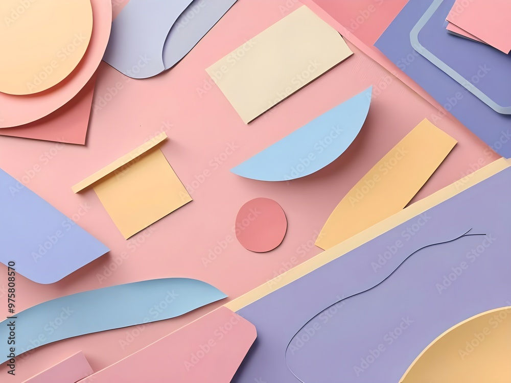 Sticker Abstract Pastel Shapes