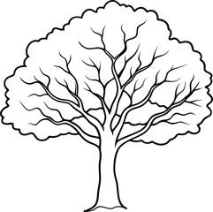 A tree logo icon line art vector illustration