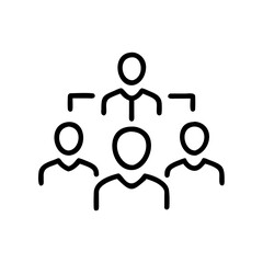 Minimalist Black and White Outline Icon of Inclusive Hiring