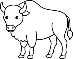 A cow logo icon line art vector illustration