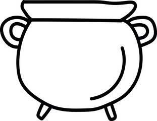 Hand-Drawn Cauldron Outline for Halloween