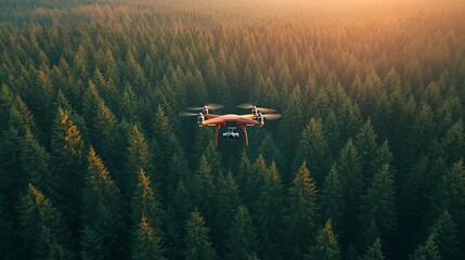 capturing stunning aerial views from a drone in mid-flight, a display of cutting-edge camera technology and outdoor adventure