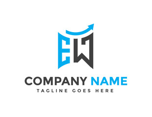 Fototapeta premium EW minimal letter logo design for branding