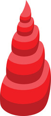 Abstract red spiral cone shape ascending and swirling upwards