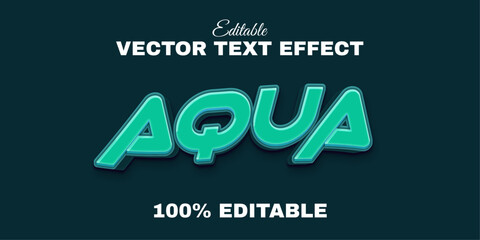 Aqua editable text effect headline title