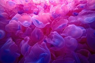 Fototapeta premium Close up of vibrant pink and purple hydrangea flowers