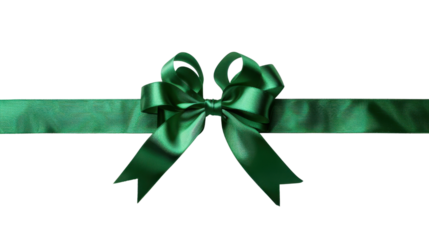 Green ribbon and bow transparent background