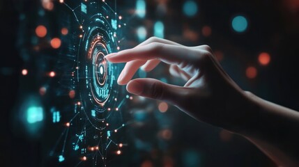 digital touch robot hand and global connection