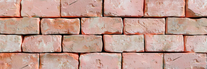 Fototapeta premium Dusty Pink Bricks: A textured wall of peach-colored bricks, adding a warm touch to any workspace or retail environment.