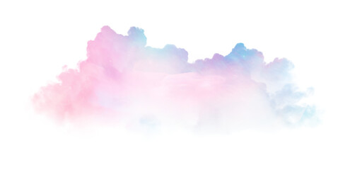 Obraz premium Watercolor cloud in pastel hues creates a soft, dreamy atmosphere on a transparent background