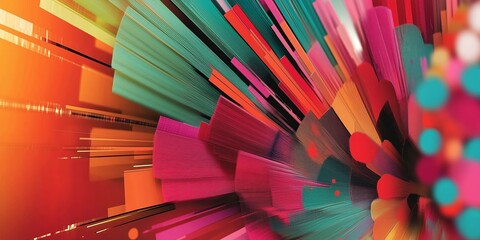 Vibrant abstract design featuring bold colors and dynamic shapes