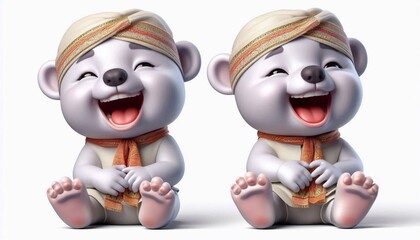 3D lachendes Eisbär Baby