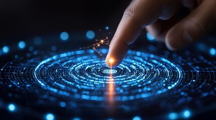 A finger dragging a bullseye target across a digital planning interface