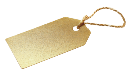 Golden price gift tag on transparent background