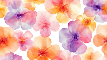 “Sweet floral watercolor seamless pattern in soft pastel colors, perfect for beauty products or other uses. Delicate and elegant, ideal for creating a gentle and feminine aesthetic.”