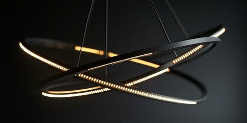 Black modern LED ring chandelier.