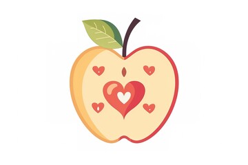 Fototapeta premium Apple set half in section fruit food products fall garden