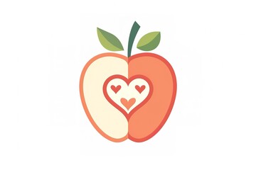 Fototapeta premium Apple set half in section fruit food products fall garden