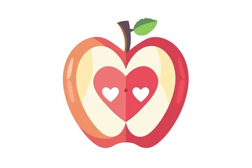 Fototapeta premium Apple set half in section fruit food products fall garden