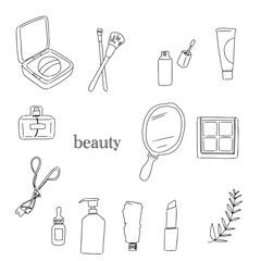 シンプルな線画のビューティーアイテム