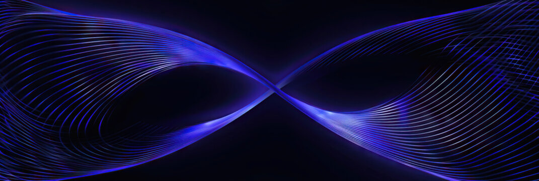 Indigo Infinity: An infinite loop of indigo lines stretching out against a dark background, conveying a sense of depth and sophistication.