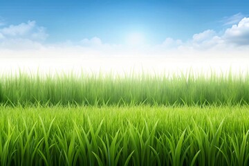 green grass and blue sky