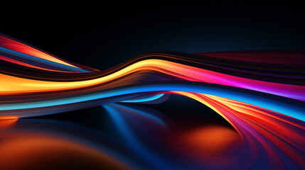 Bright neon lights arranged in straight lines