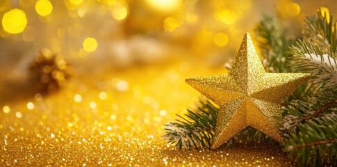 Golden Christmas Star Ornament