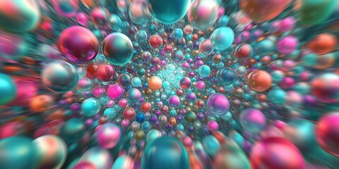 Colorful abstract spheres creating a dreamy and vibrant kaleidoscopic effect.