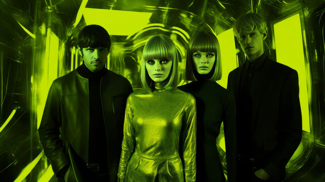 Mind bending picture of a family, like a scene from a dream