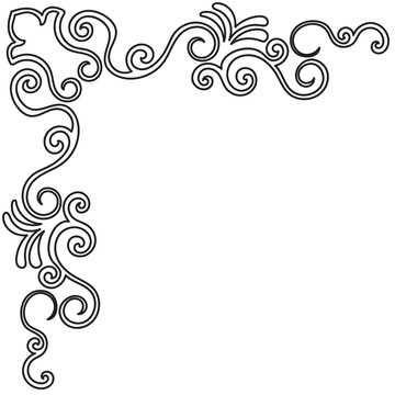 recommend clip art: Vintage corner. Abstract lines on white background.