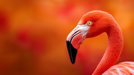 eye vividly yellow, backdrop softly blurred in hues of red and orange