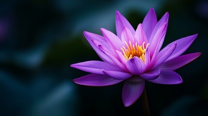  A tight shot of a purpled bloom, its petals speckled with water droplets; a green leaf lies in the backdrop