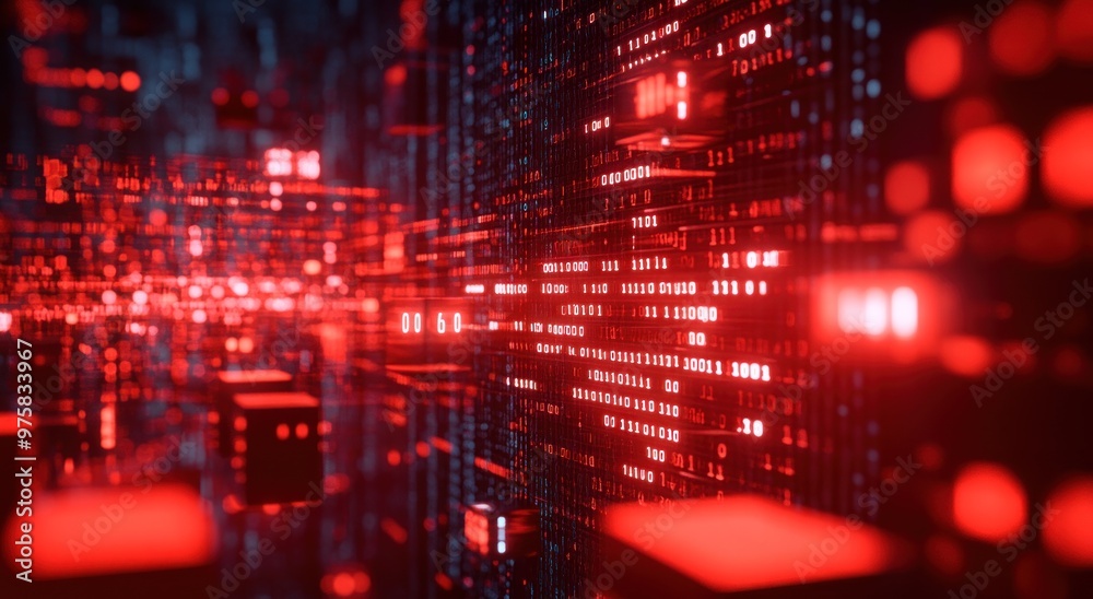 Poster binary code abstract