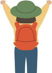 등산 가방 맨 사람