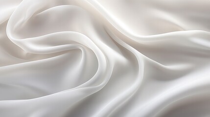 Obraz premium A close-up image of clean, white cotton fabric draped softly, revealing the gentle folds and curves. The surface is immaculate and free of imperfections,