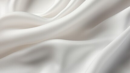 Fototapeta premium A close-up image of clean, white cotton fabric draped softly, revealing the gentle folds and curves. The surface is immaculate and free of imperfections,