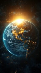 Fototapeta premium Exploring the Concept of Life on the Inner Surface of Earth With a Sun at the Center